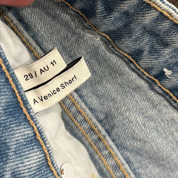 Abrand Venice Jean Shorts Women’s 29 Light Blue Denim‎ High Rise Cut Off - Picture 4 of 8